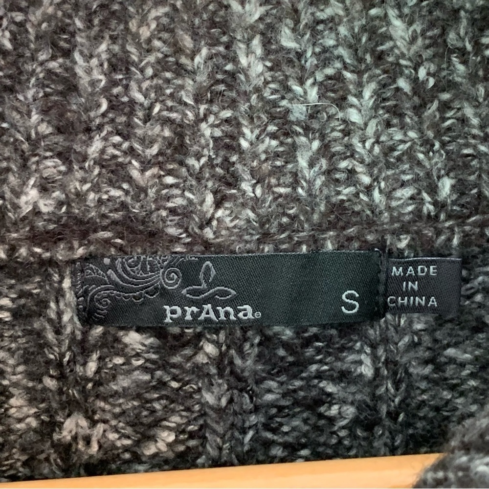 prAna Angelica Duster Cardigan Sweater Jacket Women S Gray Cable Knit Mid-Length - Picture 3 of 13